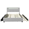 HomeRoots Light Gray Tufted Boucle Lighted Full Bed Frame With Trundle And USB And Drawers - 4 of 4