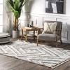 Nuloom Fleur Geometric 4x6 Indoor Area Rug for Living Room Bedroom Dining Room Kitchen, Grey/Ivory - 2 of 4