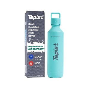Tepist Twenty0 20 oz Stainless Steel Reusable Bottle Compatible with SodaStream Machines Double Walled, Vacuum Sealed, Leak Proof - 1 of 4