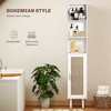 Aghana Digitals White Freestanding Bathroom Cabinet with Rattan Doors, Adjustable Shelf, - 4 of 4