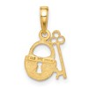 Black Bow Jewelry 14k Yellow Gold Padlock and Key Pendant, 11mm - 3 of 4
