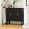 Storage Cabinet with Doors, Modern Black Accent Cabinet, Free Standing Cabinet, Wooden Buffet Sideboards for Bedroom, Kitchen,Home Office - 3 of 4