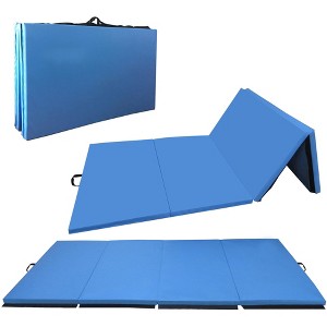 Gulches Folding aerobics mat, extra thick high-density gymnastics mat, tear-resistant aerobics mat for mixed martial arts, stretching, gymnastics - 1 of 4