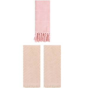 REGALWOVEN 3 Packs Cotton Soft and Absorbent Bathroom Turkish Hand Towels with tassel - 1 of 4