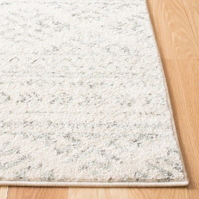 Ivory and Grey Reversible Synthetic Runner Rug, 2' x 5'