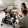 Kinder King Foldable High Chair for Babies & Toddlers, Adjustable Height, Recline, Storage Basket, Double Trays, Easy to Clean - 3 of 4