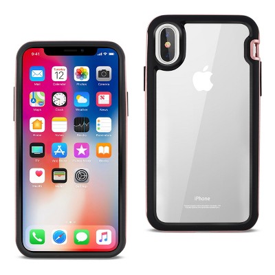 Reiko iPhone Xs Max Clear Bumper Case with Air Cushion Protection in Clear Hot Pink