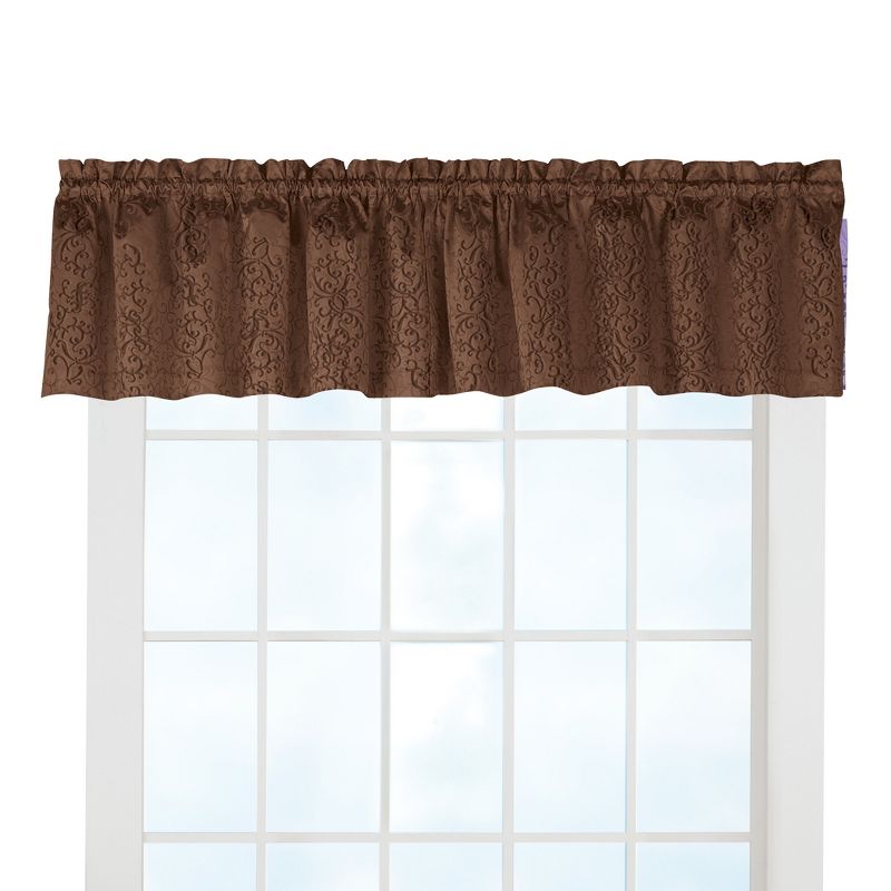 Collections Etc Thermal-backed Scroll Insulated Window Valance Blocks Light, Reduces Outside Noise and Provides Insulation from Heat and, 1 of 5