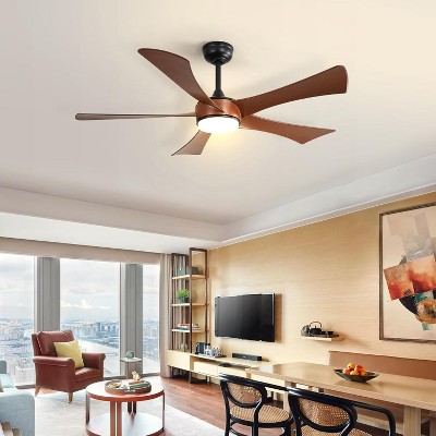 52 Inch High CFM Modern Ceiling Fan with Lights and Remote for Bedroom Living Room Farmhouse Patio Porch Reversible DC Motor Noiseles