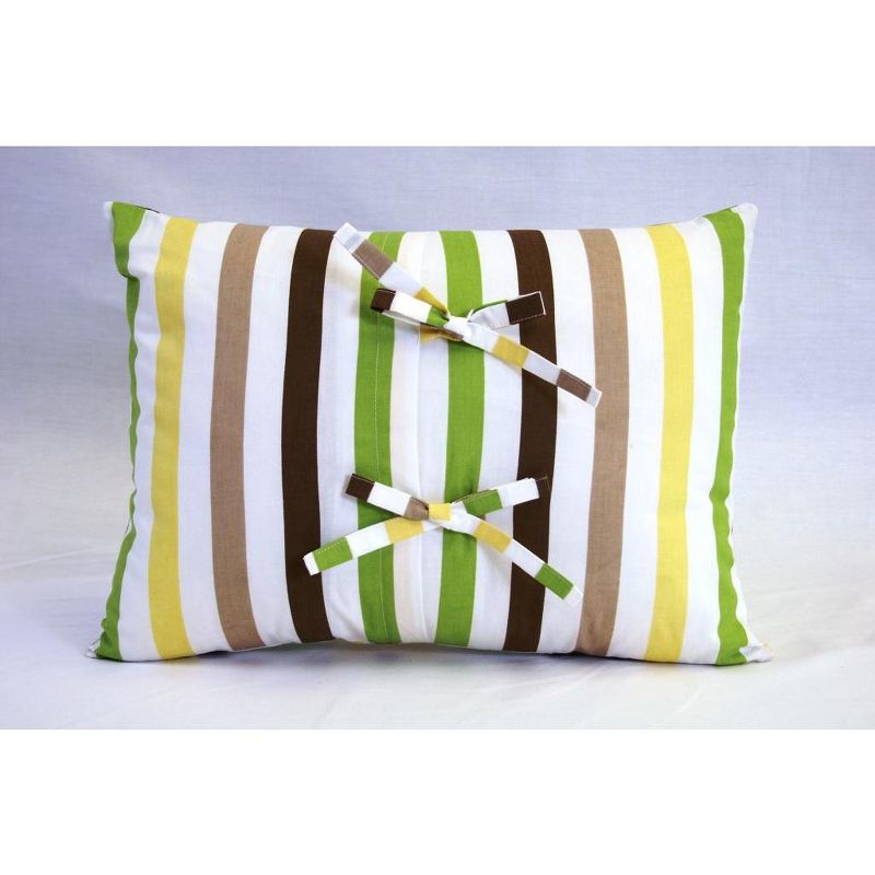 Bacati - Mod Dots/Strps Green Throw Pillow, 2 of 6
