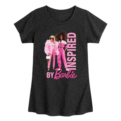 Barbie Inspired Fitted Short Sleeve Graphic T shirt Heather Black 2t Target