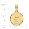 Black Bow Jewelry 10k Yellow Gold Michigan State Spartans NCAA Medium Pendant - 2 of 3