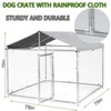79 Inch Outdoor Dog Kennel for Large Dog,Heavy Duty Galvanized Steel Chain Link Enclosure with Waterproof UV-Resistant Cover,Door Chain Link Playpen - 3 of 4