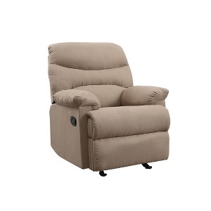35" Arcadia Active Sitting Chair Light Brown Microfiber: Recliner, Easy Reach Handle - Acme Furniture - 1 of 4