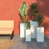 LeisureMod Basalt 4-Piece Fiberstone and MGO Clay Planter Set Tall Square Planter Pot for Indoor and Outdoor - 3 of 4