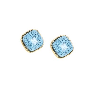 Women's Veined Stud Earrings - Light Blue