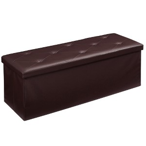 VECELO Folding Storage Ottoman Bench, Versatile Shoestool & Footstool, Bedroom Bench with Storage, Holds up to 660 lb - 1 of 4
