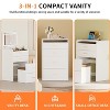 23.6" Wide Makeup Vanity with Flip-Up Lighting, Storage Makeup Stool, 3-in-1 Vanity with Visible Glass - 2 of 4