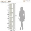AOXUN 2 Pieces Tall Narrow Bookshelf, 6-Tier Cube Display Rack, Modern Corner Bookshelf, Storage Cabinet for Home, Office, White - 2 of 4