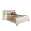 NicBex Queen/King Upholstered Bed Frame with Boucle Wingback Headboard,Platform Bed Frame with Round Wooden Legs,No Box Spring Needed,Easy Assembly - 3 of 4