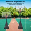 YONWAY Portable Basketball Hoop ,Adjustable Height 8.04 ft to 10.01 ft,44 inch Backboard with Rebound System and Wheels for Professional Match - 3 of 4
