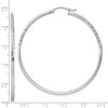 Black Bow Jewelry 2mm, Satin, Diamond Cut, XL Sterling Silver Hoops - 55mm (2 1/8 Inch) - 4 of 4