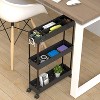 YIGII Slim Storage Cart 3 Tier,Bathroom Organizer Rolling Utility,Mobile Shelving Unit Slide Out for Kitchen, Laundry Room & Narrow Places - 3 of 4