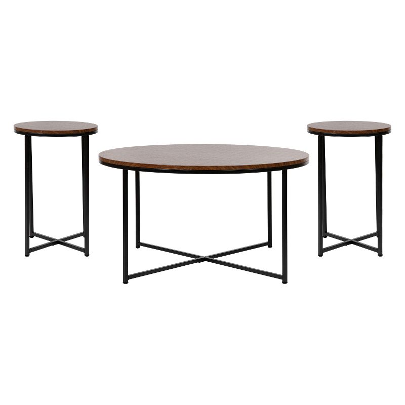 Flash Furniture Hampstead Collection Coffee and End Table Set - Laminate Top with Crisscross Frame, 3 Piece Occasional Table Set, 1 of 13