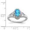 Black Bow Jewelry Sterling Silver .01 Ctw (H-I, I2-I3) Diamond & Oval Blue Topaz Ring - 2 of 4