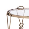 Royal Hampton End Table with Mirrored Top and 1 Bottom shelf, Gold and Clear - 4 of 4