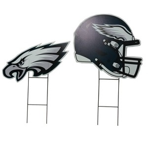 NFL Philadelphia Eagles Logo and Helmet 2pk Yard Sign Set - 1 of 1