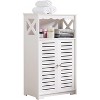 Kings Brand Furniture - Carol Wood Bathroom Floor Storage Cabinet, White - 2 of 3