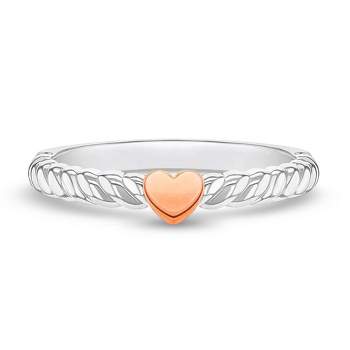 Girl's Two Tone Heart Sterling Silver Ring - In Season Jewelry