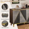 Whisen Vintage Distressed Wood Sideboard Cabinet & Buffet Storage Cabinet with Two-Tone Doors and Adjustable Shelves - 4 of 4