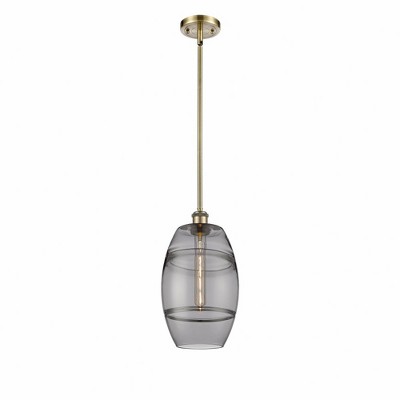 Vaz - 1 Light Stem Hung Mini Pendant In Industrial Style-9.88 Inches Tall and 8 Inches Wide