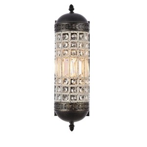Elegant Lighting Olivia Collection Wall Sconce D:5in H:15in E:7in Lt:1 Dark Bronze Finish (Royal Cut Crystals) - 1 of 4