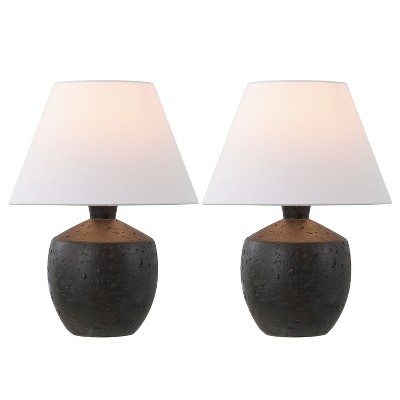 JONATHAN Y Myron Minimalist Scandinavian Concrete Effect Resin/Iron LED Table Lamp