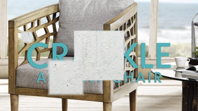 Crackle 27" Light Grey Solid Wood Barrel Accent Chair