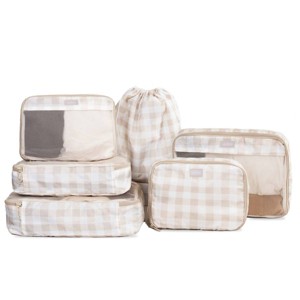 Jadyn Packing Cubes -Beige Gingham - 1 of 4