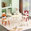 Lirago Kids Wood Table and 2 Chairs Set Children Activity Table Toddler Furniture Set Cartoon Animals Design for 3-8 Years Old Natural - 2 of 4