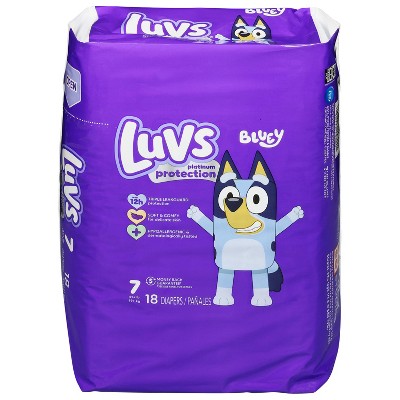 Luvs Bluey Size 7 (41+ lb) Diapers Size 7 18 ea