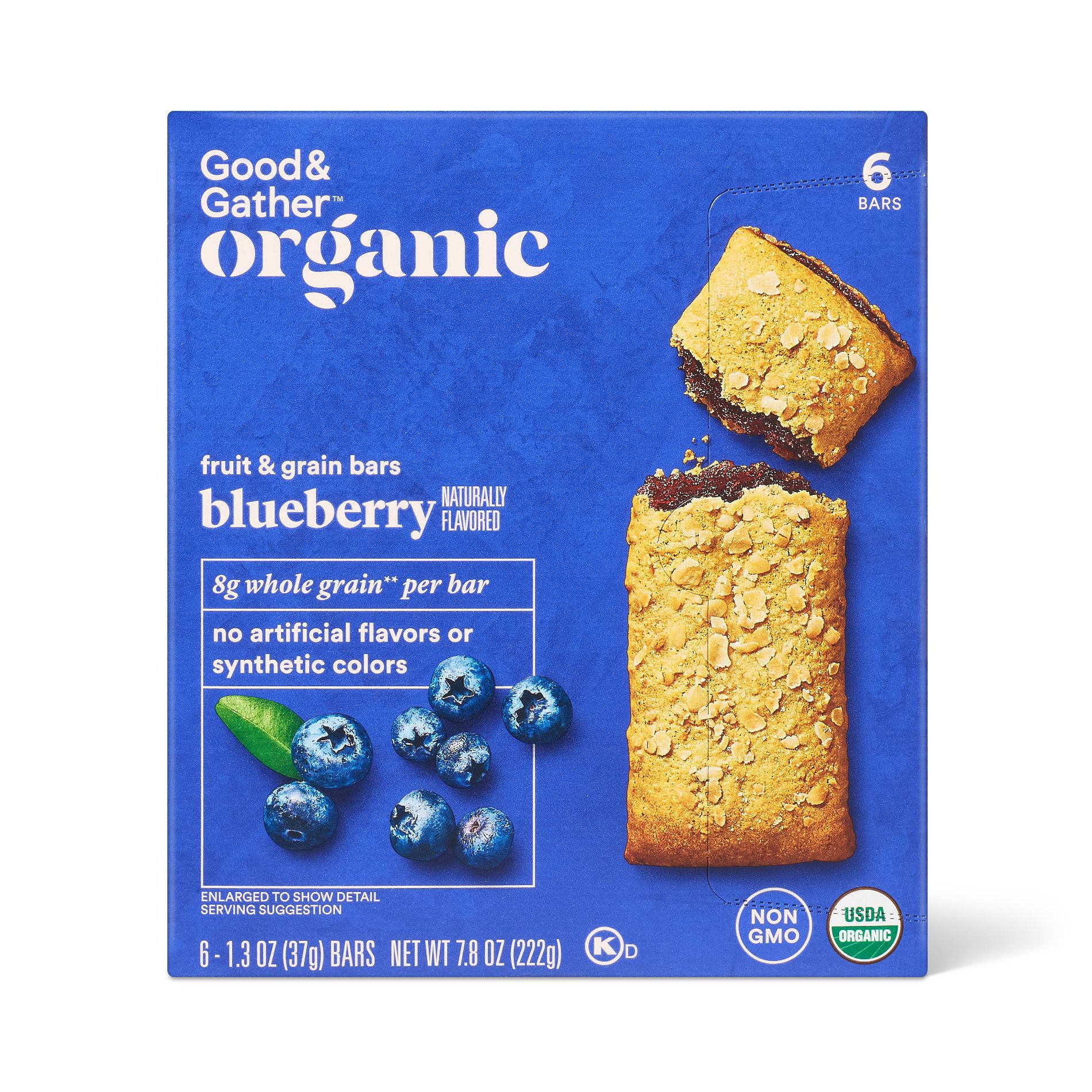 Organic Whole Grain Blueberry Fruit & Grain Bars - 6ct - Good & Gather™