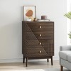 LOVSON Modern four drawer sideboard with walnut finish storage cabinet for living room, bedroom and hallway - 2 of 4