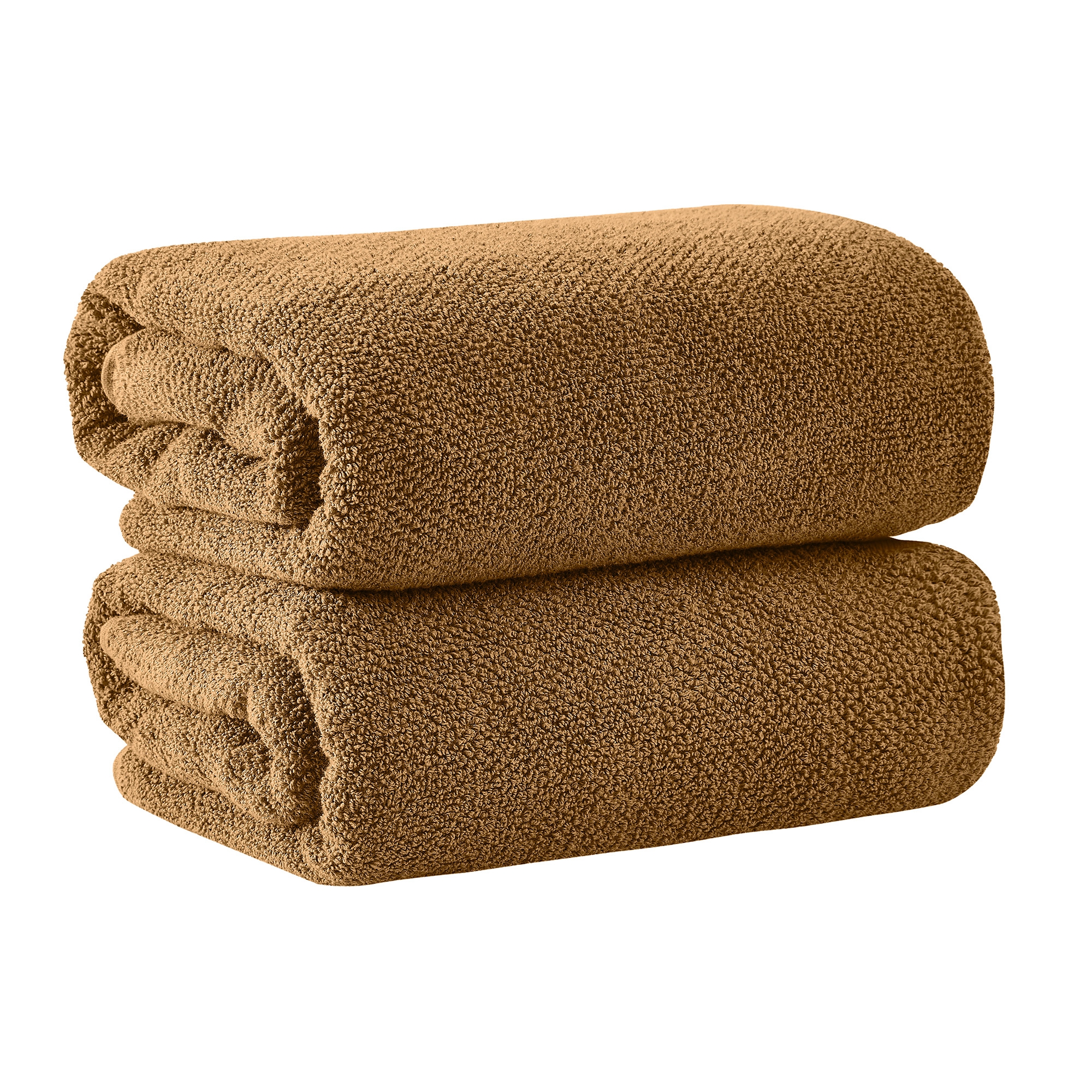 Cotton Quick Dry Loop Textured Bath Towel - Mocha, Bath Sheets - Set of 2