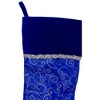 Northlight 20.5" Royal Blue and Silver Swirl Christmas Stocking with Velveteen Cuff - image 4 of 4