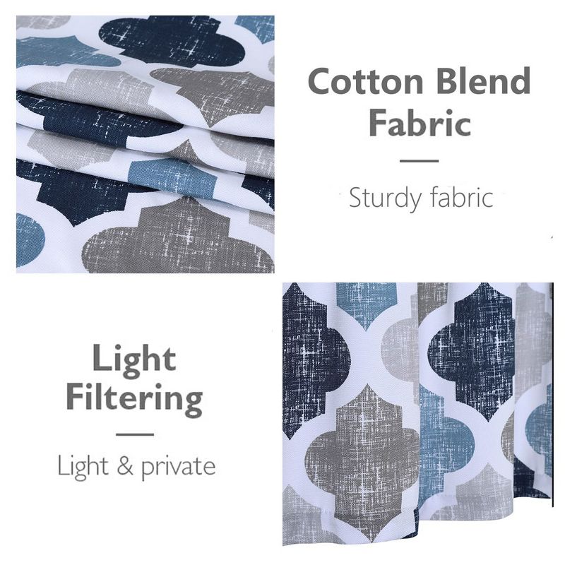 Quatrefoil Printed Cotton Blend Short Curtains for  Kitchen Bathroom Windows, 3 of 6
