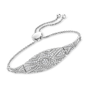 Ross-Simons 1.00 ct. t.w. Diamond Vintage-Style Bolo Bracelet in Sterling Silver Size - 1 of 4