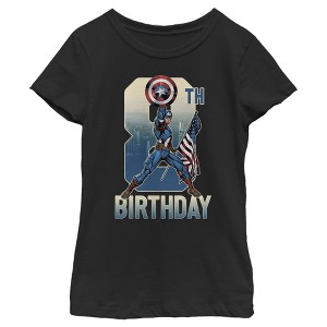 Girl's Marvel Captain America 8th Birthday T-Shirt - 1 of 3
