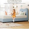 Kids Platform Bed, Velvet Upholstered with Boucle Headboard, Low-Profile Rounded Corners, Sturdy Wooden Slats, Noise-Free, Easy Assembly - 3 of 4