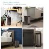 Home Zone Living 12 Gallon and 3 Gallon Slim Stainless Steel Trash Can Combo Set with Step Pedals and Soft Close Lids, Black - 4 of 4